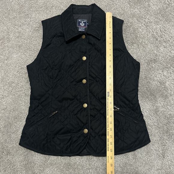 Faconnable Vest Womens Small Black Puffer Quilted Sleeveless Full Zip Jacket - Picture 5 of 6